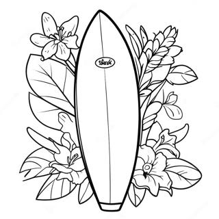 Raskraska Serfborda S Tropicheskimi Tsvetami 100932-39416