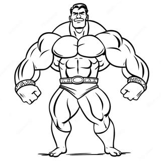 Muskulistyi Muzhchina Demonstriruet Silu Raskraska 103019 41144