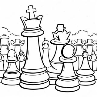 Raskraska Ogromnye Shakhmatnye Figury V Parke 104332 42169