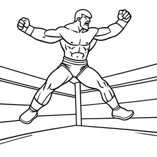Zakhvatyvaiushchaia Raskraska Wwe Restlera Prygaiushchego Na Protivnika 104354-42177