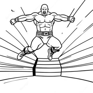 Zakhvatyvaiushchaia Raskraska Wwe Restlera Prygaiushchego Na Protivnika 104354-42179