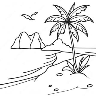 Raskraska Uedinennogo Ostrovnogo Pliazha 105614-43175