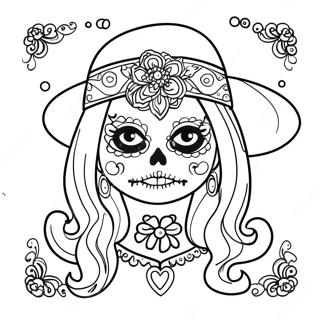 Raskraska Stilnaia Devushka S Sakharnym Cherepom Gangsta 106311-43714