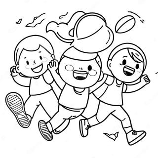 Radostnye Deti Igraiut V Sport Raskraska 107386 44563