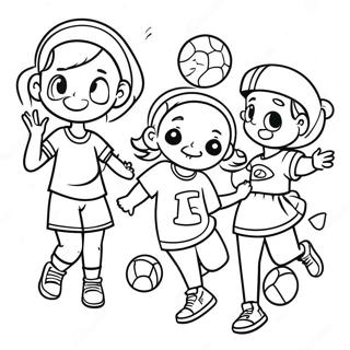 Radostnye Deti Igraiut V Sport Raskraska 107386 44564