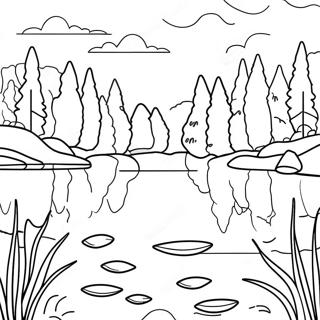 Очаровательная Раскраска Озера Миннесоты Раскраски