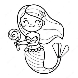 Prazdnichnaia Rusalka S Konfetnymi Palochkami Raskraska 113602-49603