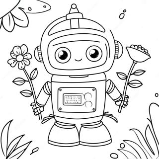Druzheliubnyi Robot S Tsvetami Dlia Raskraski 11427-1156
