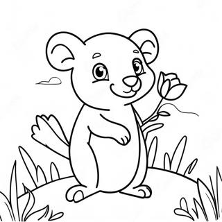 Druzheliubnyi Opossum S Tsvetami Raskraska 117443 52746