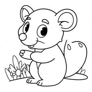 Druzheliubnyi Opossum S Tsvetami Raskraska 117443 52747