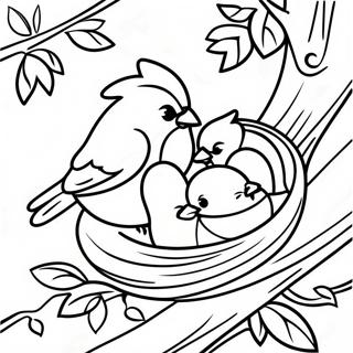 Raskraska Gnezdiashchikhsia Kardinalov Na Dereviakh 118374 53467