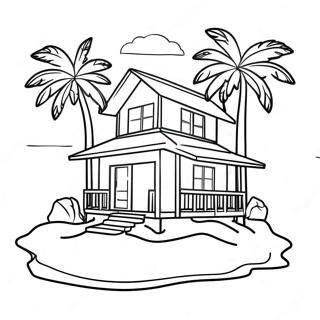 Raskraska Tropicheskogo Domika Na Pliazhe 119631-54554