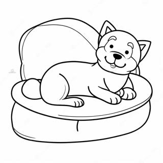 Sonnyi Kotsobaka Na Uiutnoi Krovati Raskraska 120020-54861