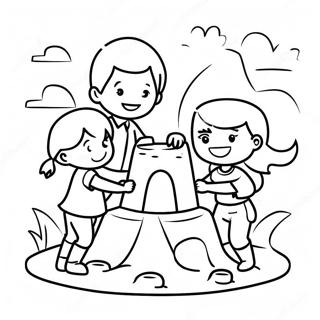 Igrivye Deti Stroiat Peschanyi Zamok Raskraska 120836-55500