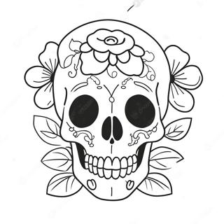 Raskraska Milogo Cherepa S Tsvetami 122301-56866