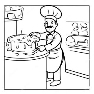 Shef Povar Pechushchii Tort Raskraska 127684 61268