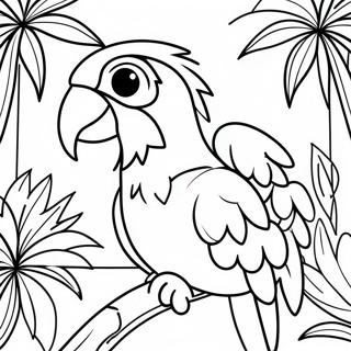 Iarkii Ara V Tropicheskikh Dzhungliakh Na Raskraske 127784-61336