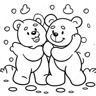 Schastlivye Medvezhata Igraiushchie Vmeste Dlia Raskrashivaniia 132951-65353