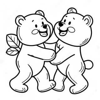 Schastlivye Medvezhata Igraiushchie Vmeste Dlia Raskrashivaniia 132951-65354