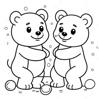 Schastlivye Medvezhata Igraiushchie Vmeste Dlia Raskrashivaniia 132951-65355