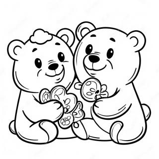 Schastlivye Medvezhata Igraiushchie Vmeste Dlia Raskrashivaniia 132951-65356