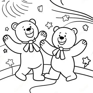 Medvezhata Tantsuiushchie Pod Zvezdami Dlia Raskrashivaniia 132953-65361