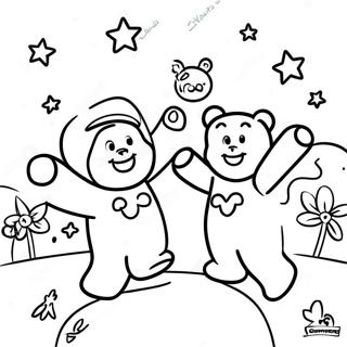 Medvezhata Tantsuiushchie Pod Zvezdami Dlia Raskrashivaniia 132953-65362