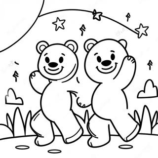 Medvezhata Tantsuiushchie Pod Zvezdami Dlia Raskrashivaniia 132953-65363