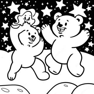 Medvezhata Tantsuiushchie Pod Zvezdami Dlia Raskrashivaniia 132953-65364