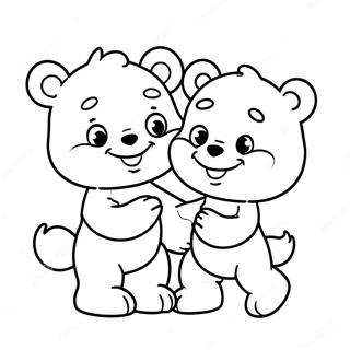 Schastlivye Mishki Zaboty Igraiushchie Vmeste Raskraska 134190 66316