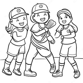 Raskraska Schastlivoi Komandy Po Softbolu 137313 68899