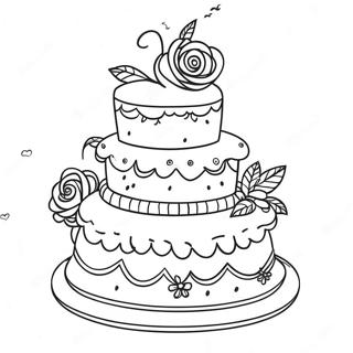 Prichudlivyi Svadebnyi Tort Raskraska 13876-3040