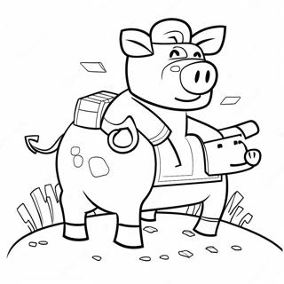 Raskraska S Svinei Iz Minecraft Sidiashchei Na Sedle 1454 2068