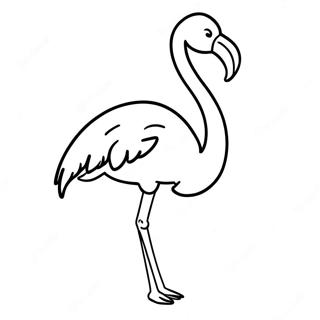 Raskraska Elegantnogo Flamingo Stoiashchego Na Odnoi Noge 25711-5603