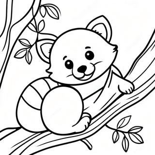 Raskraska Sonnogo Krasnogo Pandy Dremliushchego Na Vetke 30728-6705