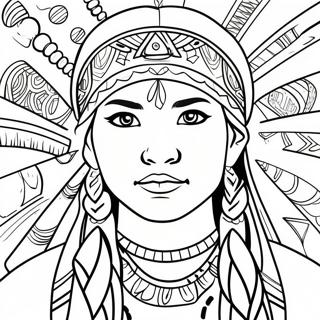 Devochka Korennykh Amerikantsev S Kosichkami Raskraska 37455 8186