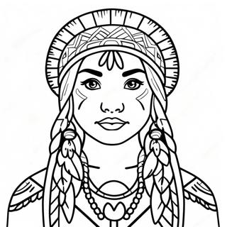 Devochka Korennykh Amerikantsev S Kosichkami Raskraska 37455 8188