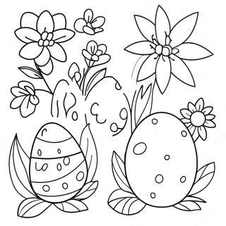 Vesennie Tsvety I Paskhalnye Iaitsa Na Raskraske 382 2414