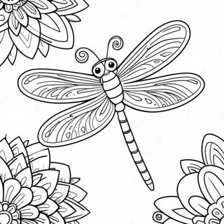 Stranitsa Raskraski S Prichudlivoi Strekozoi S Iskriashchimisia Kryliami 39733-8682