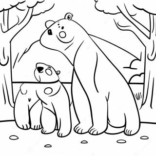 Semia Belykh Medvedei Na Snezhnom Peizazhe Raskraska 40095-8767