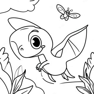 Raskraska Igrivogo Pterodaktilia Goniaiushchegosia Za Babochkoi 44092-9646