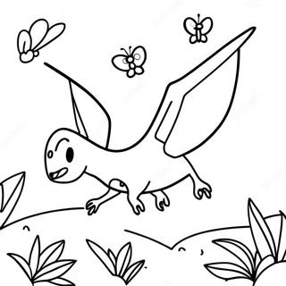 Raskraska Igrivogo Pterodaktilia Goniaiushchegosia Za Babochkoi 44092-9647