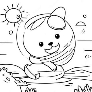 Rilakkuma Igraet S Pliazhnym Miachom Raskraska 49166-10762