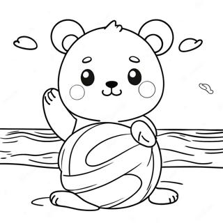 Rilakkuma Igraet S Pliazhnym Miachom Raskraska 49166-10763