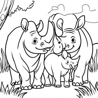 Semia Nosorogov Na Trave Raskraska 50456-11048