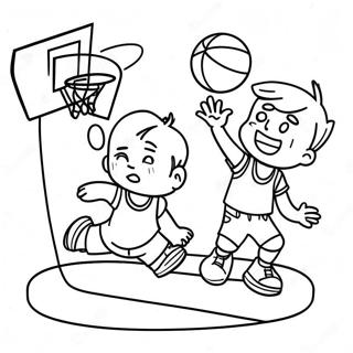 Raskraska Veselykh Detei Igraiushchikh V Basketbol 6175-571