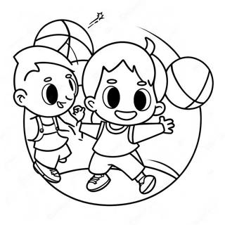 Raskraska Veselykh Detei Igraiushchikh V Basketbol 6175-572