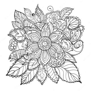 Raskraska Prichudlivogo Zentangl Tsvetka 61957-13651