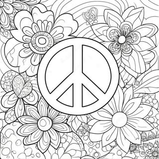 Raskraska Znaka Mira S Tsvetochnym Uzorom 68768-15057