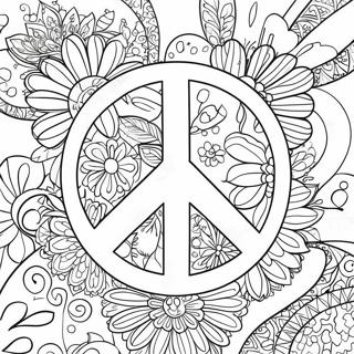 Raskraska Znaka Mira S Tsvetochnym Uzorom 68768-15059